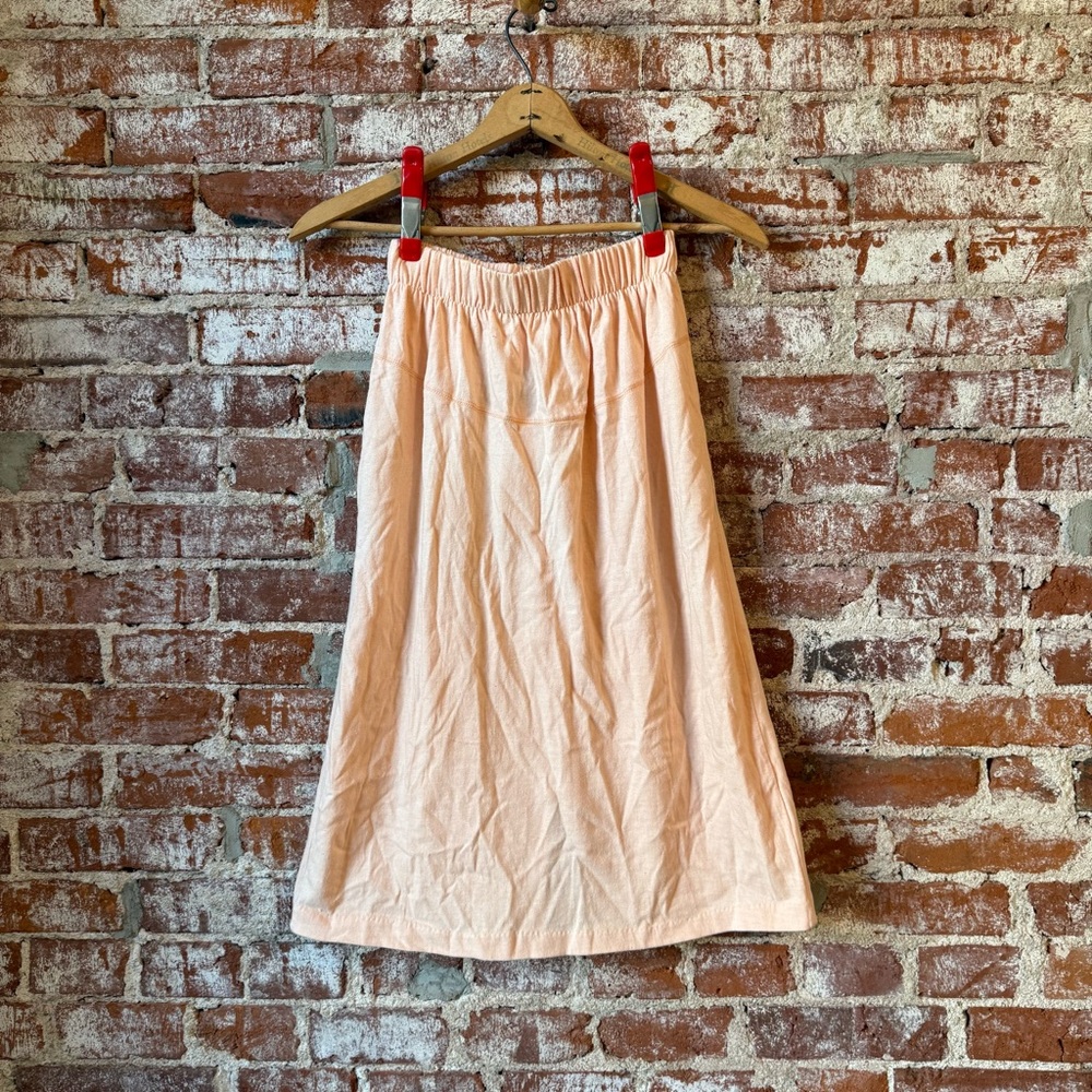 Vintage Peach Elastic Waist Skirt